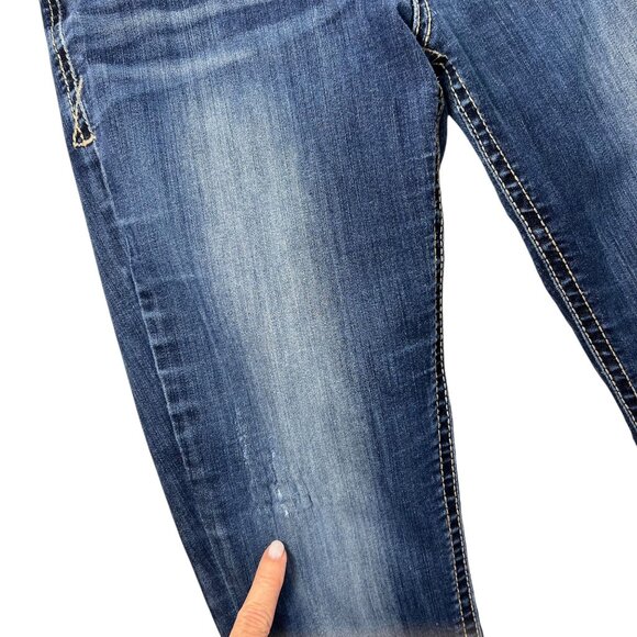 Buckle Black Mid-Rise Skinny Stretch Jeans Blue Fit 53 Distressed 30x32 Womens - Picture 8 of 16